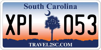 SC license plate XPL053