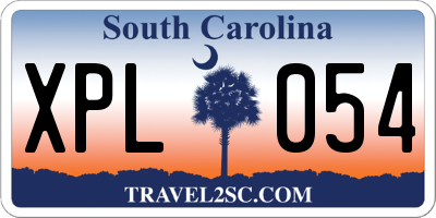 SC license plate XPL054