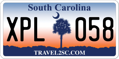 SC license plate XPL058