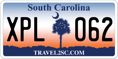 SC license plate XPL062