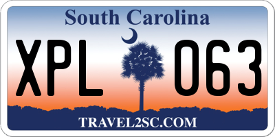 SC license plate XPL063