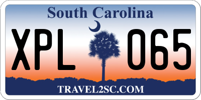 SC license plate XPL065