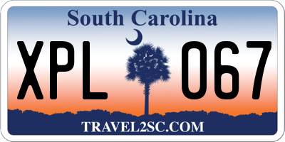 SC license plate XPL067