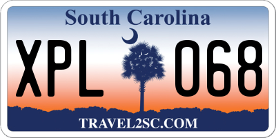 SC license plate XPL068
