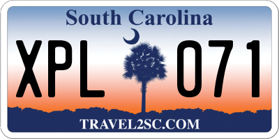 SC license plate XPL071
