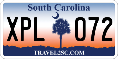 SC license plate XPL072