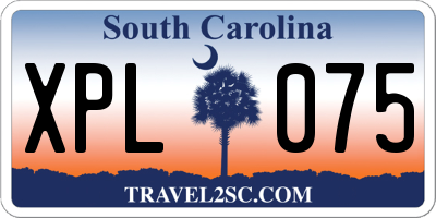 SC license plate XPL075