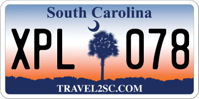 SC license plate XPL078