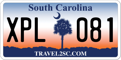 SC license plate XPL081