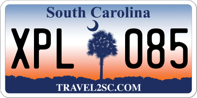 SC license plate XPL085