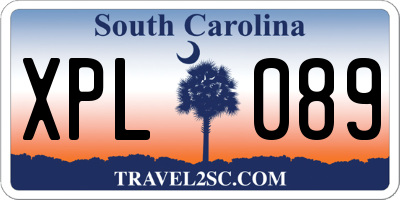 SC license plate XPL089
