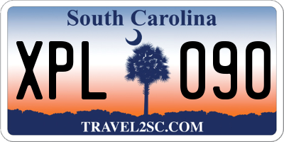 SC license plate XPL090