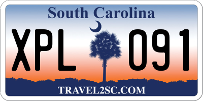 SC license plate XPL091