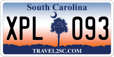 SC license plate XPL093
