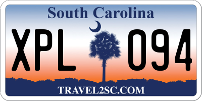 SC license plate XPL094