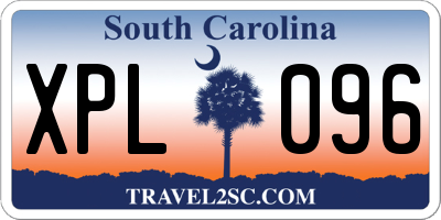 SC license plate XPL096