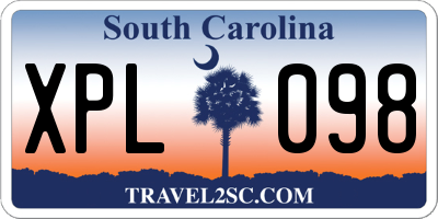 SC license plate XPL098