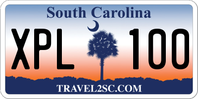 SC license plate XPL100