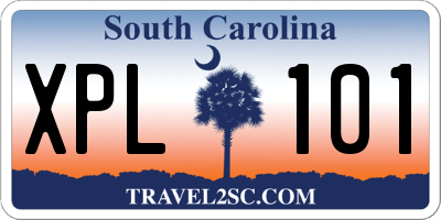 SC license plate XPL101