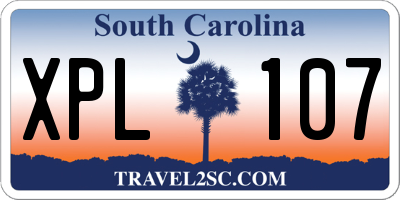 SC license plate XPL107