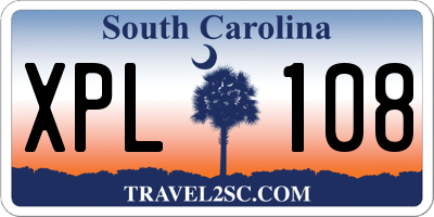 SC license plate XPL108