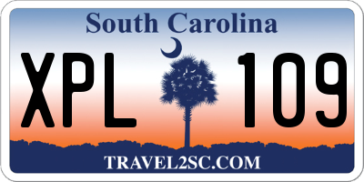 SC license plate XPL109