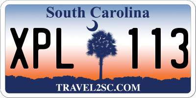SC license plate XPL113