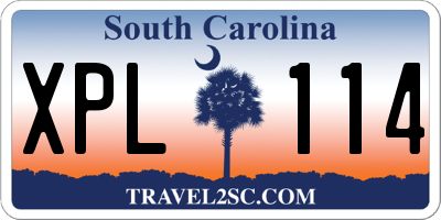 SC license plate XPL114