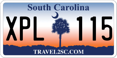 SC license plate XPL115