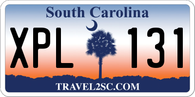 SC license plate XPL131