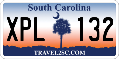 SC license plate XPL132