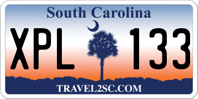SC license plate XPL133
