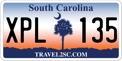 SC license plate XPL135