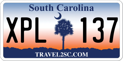SC license plate XPL137