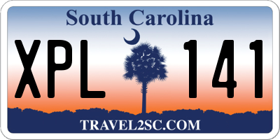 SC license plate XPL141