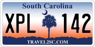 SC license plate XPL142