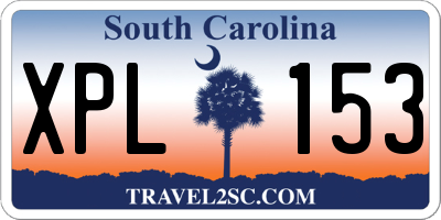 SC license plate XPL153