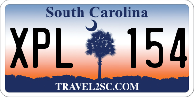 SC license plate XPL154