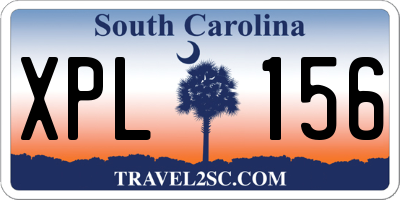 SC license plate XPL156