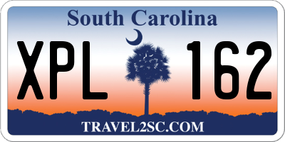 SC license plate XPL162