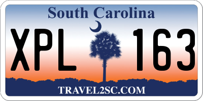 SC license plate XPL163