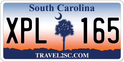 SC license plate XPL165