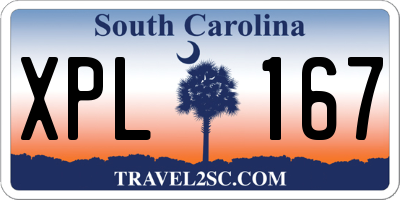 SC license plate XPL167