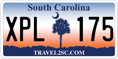 SC license plate XPL175