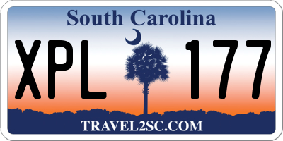 SC license plate XPL177