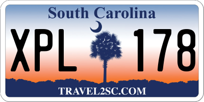 SC license plate XPL178