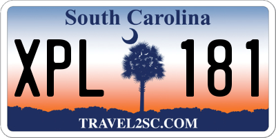 SC license plate XPL181