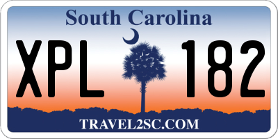 SC license plate XPL182