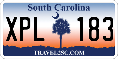 SC license plate XPL183