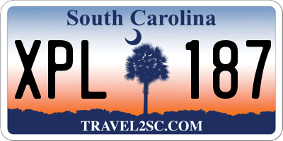 SC license plate XPL187